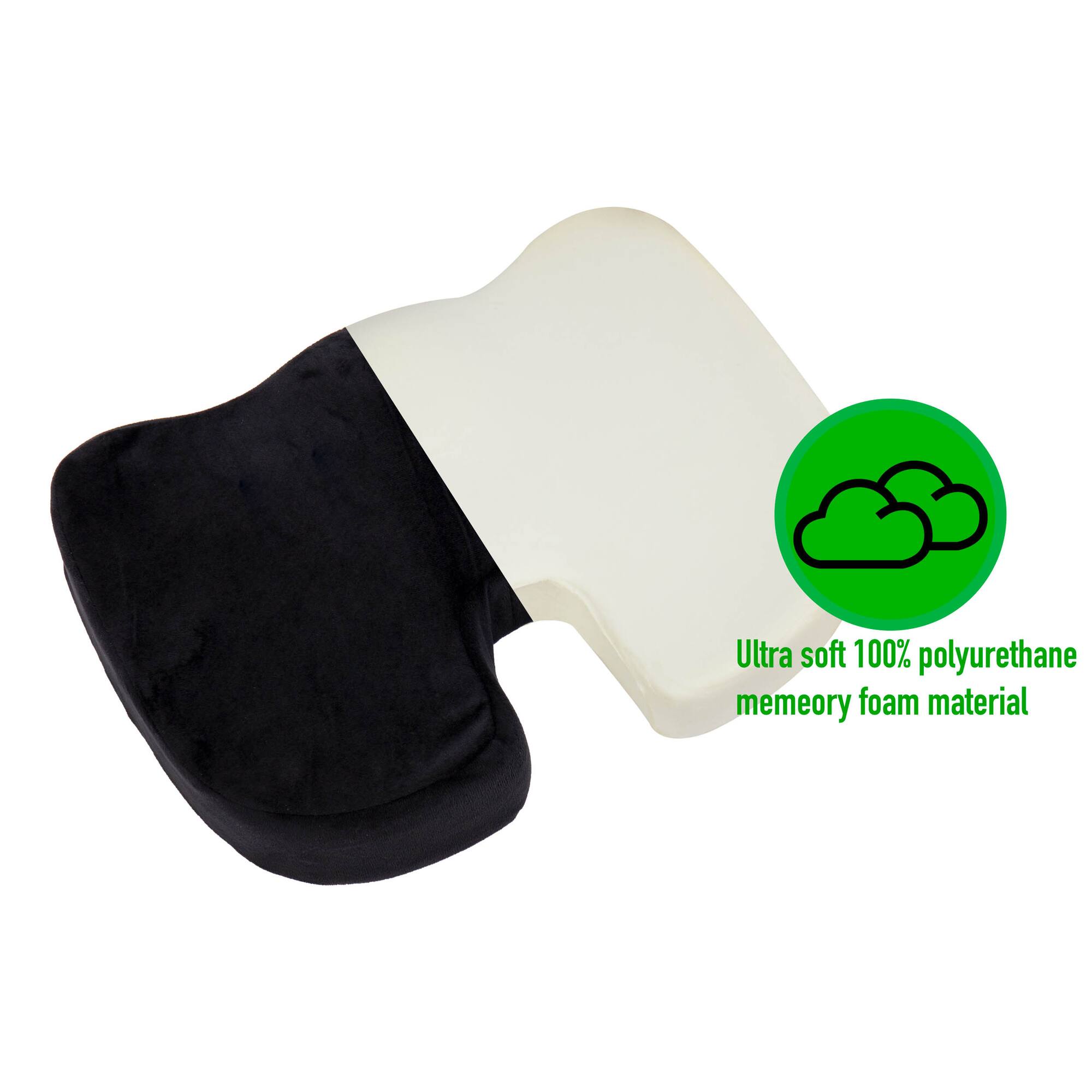 Mind Reader 18" Black Back Relief Memory Foam Seat Cushion